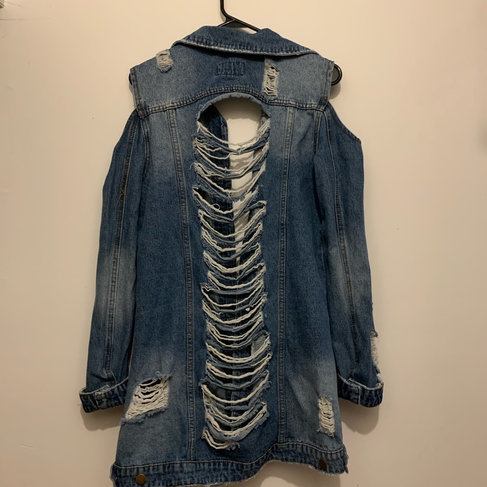 Distressed Denim Jacket - Picture 3 of 4